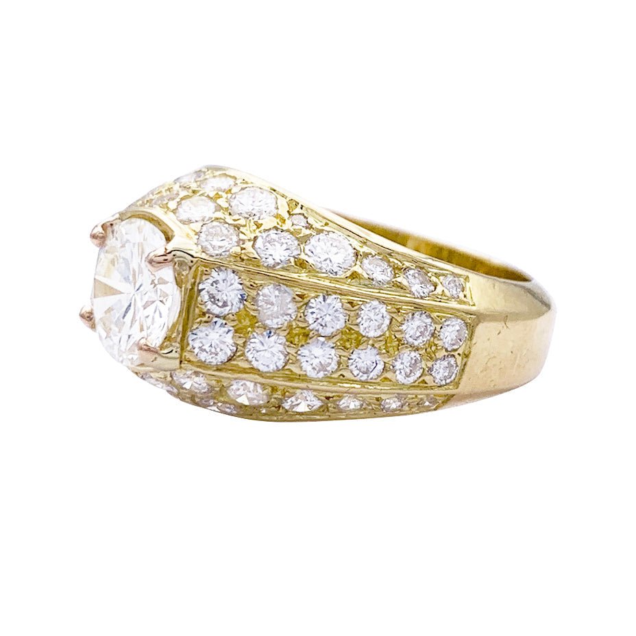 Bague or jaune, diamants. - Maison Eloe