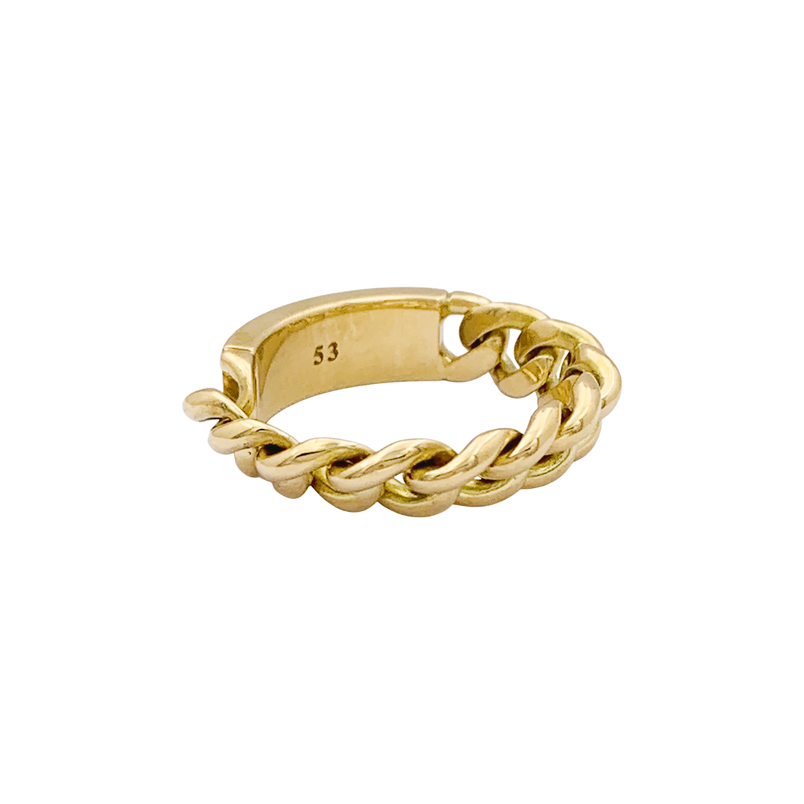 Bague DIOR, "Gourmette" en or jaune.