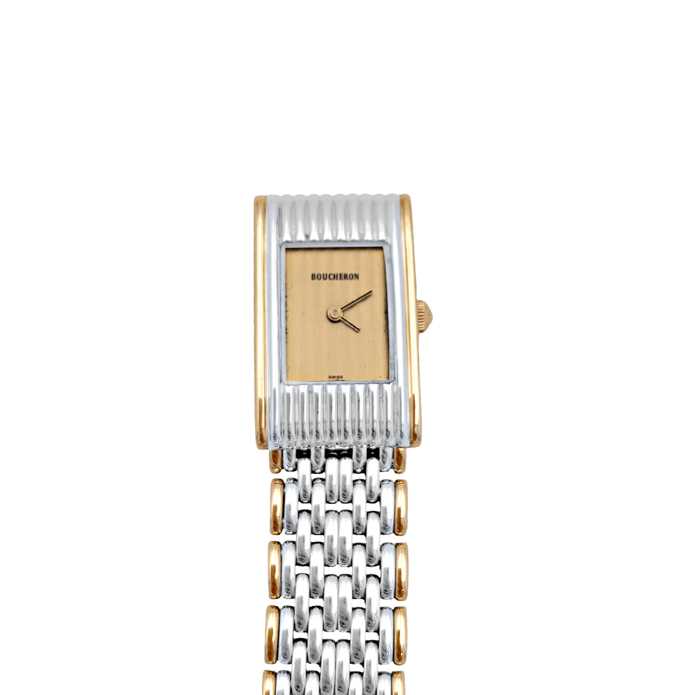Montre Boucheron, "Reflet", acier et or jaune. - Maison Eloe