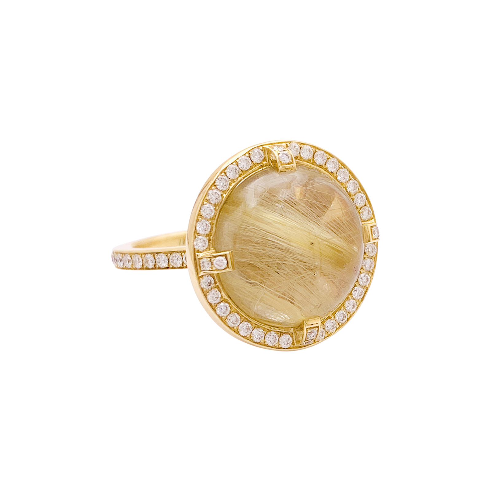 Bague CHAUMET, "Attrape Moi Si Tu M’aimes", "Galet", or jaune, diamants, quartz rutile.