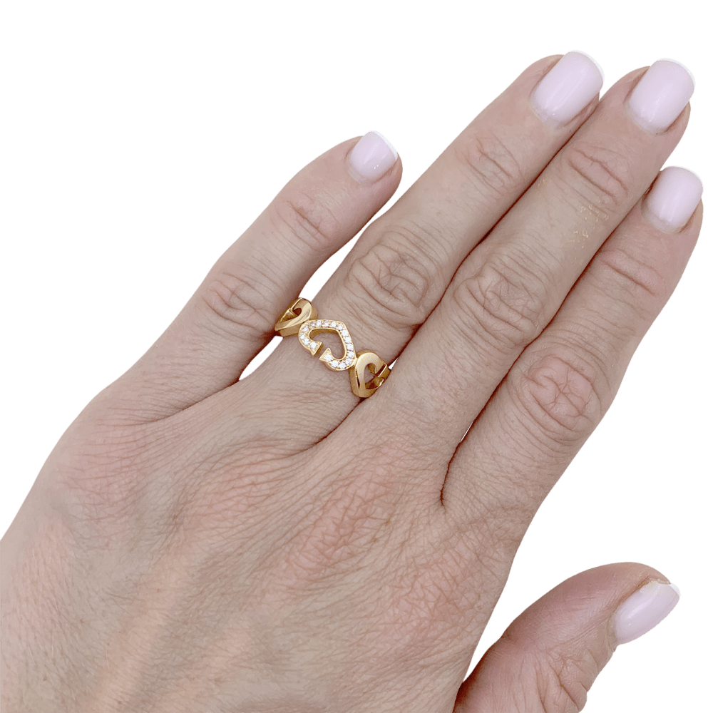 Bague CARTIER, « Cœurs C », or jaune, diamants.