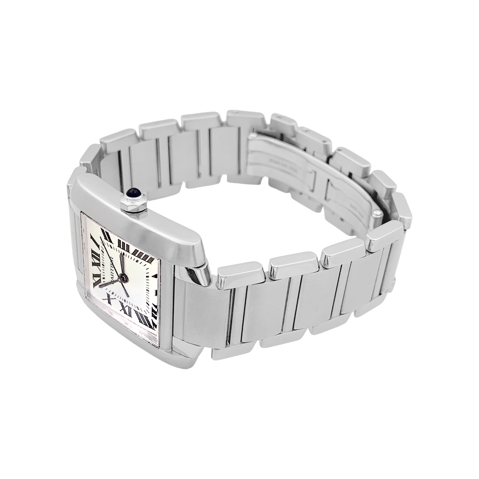 Montre Cartier, "Tank Française", acier.