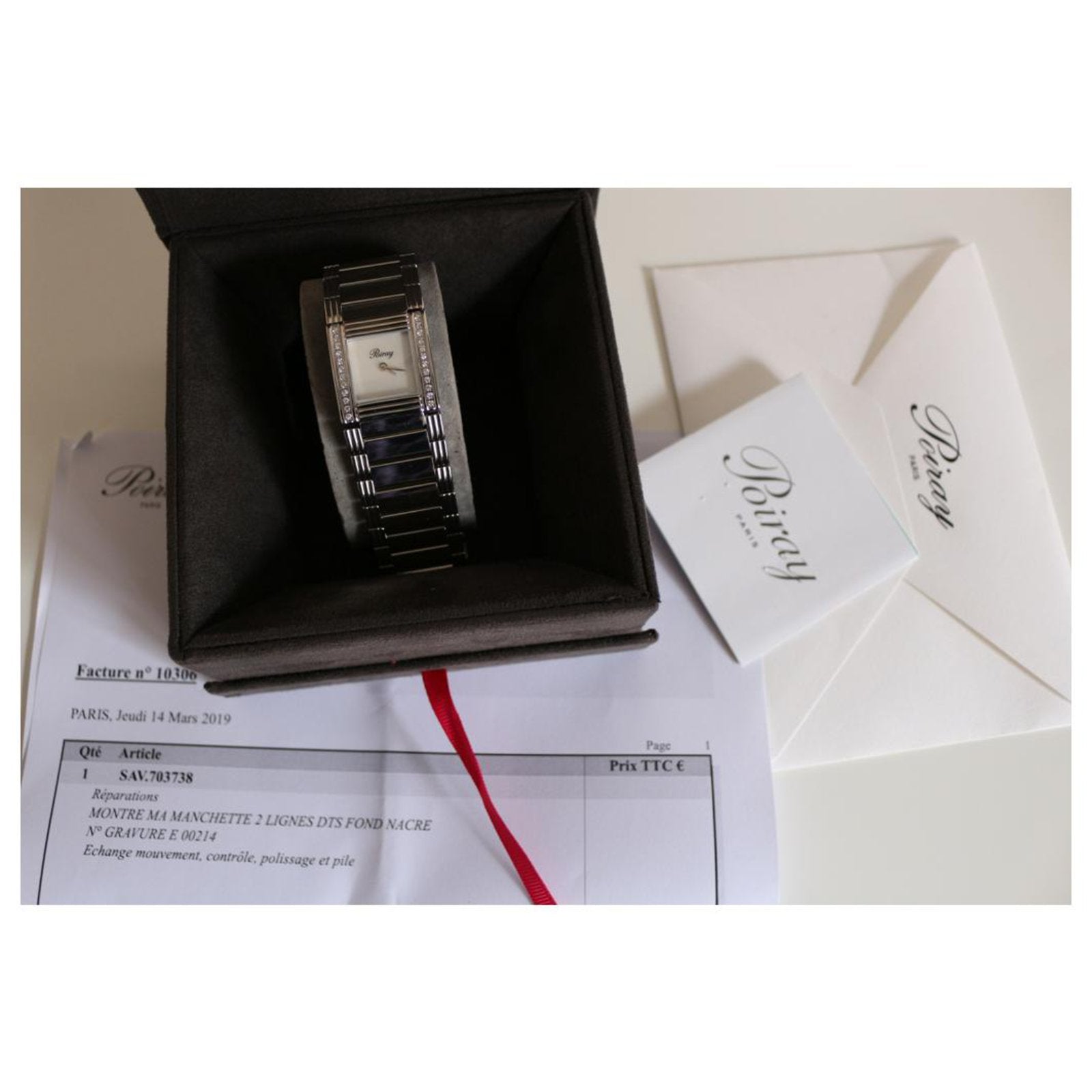 POIRAY vintage ma Première Manchette acier et diamants