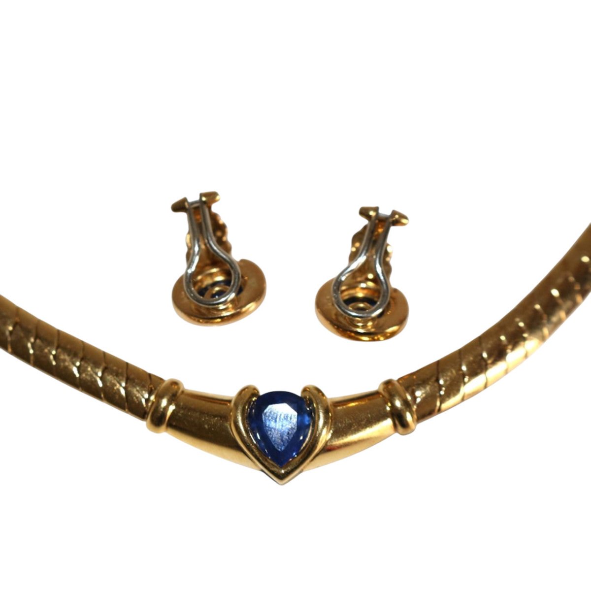 Patek Philippe vintage Parure Collier Maille et Boucles d'oreilles Clips en or jaune - Maison Eloe