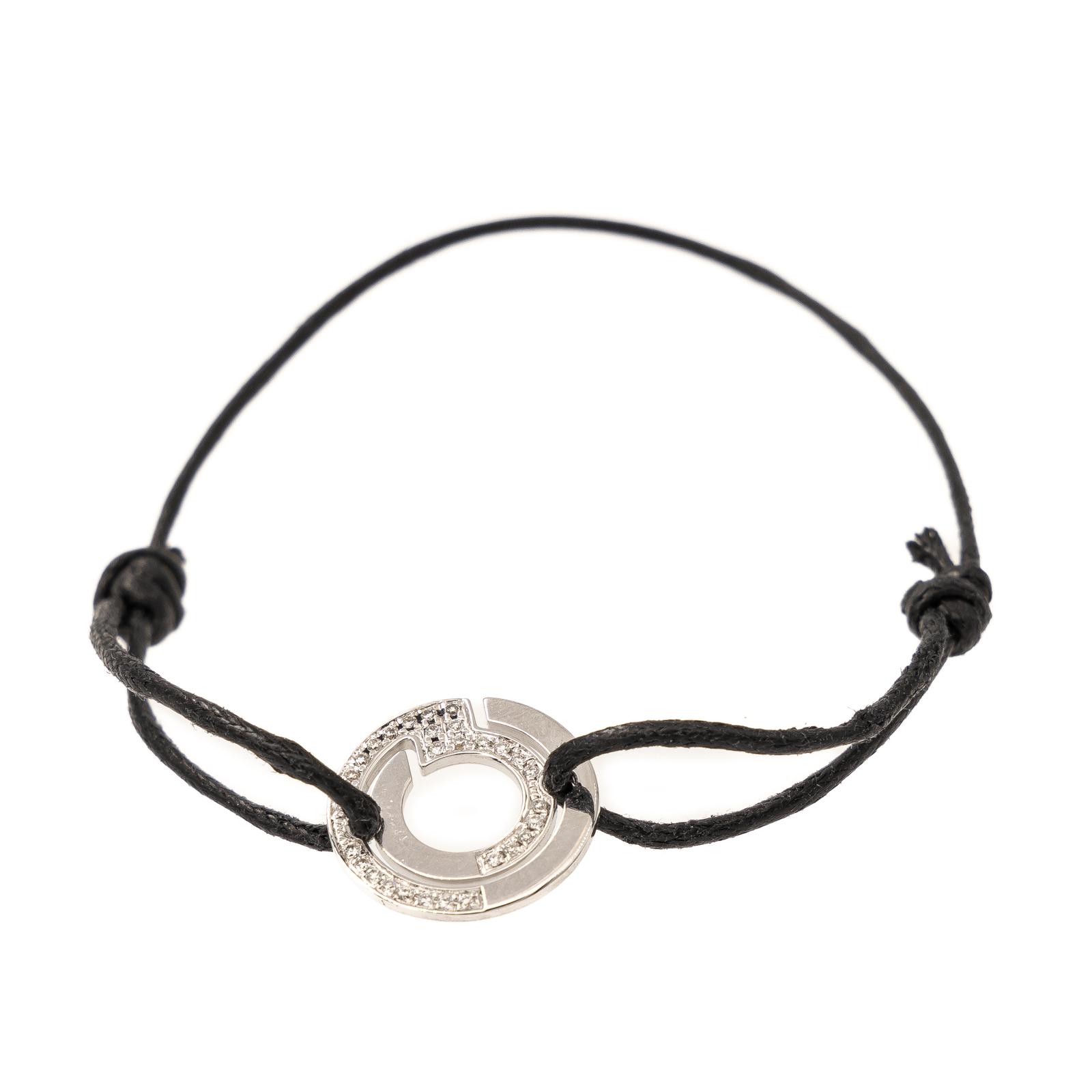 Dinh Van Bracelet Cordon Seventies Or blanc Diamant