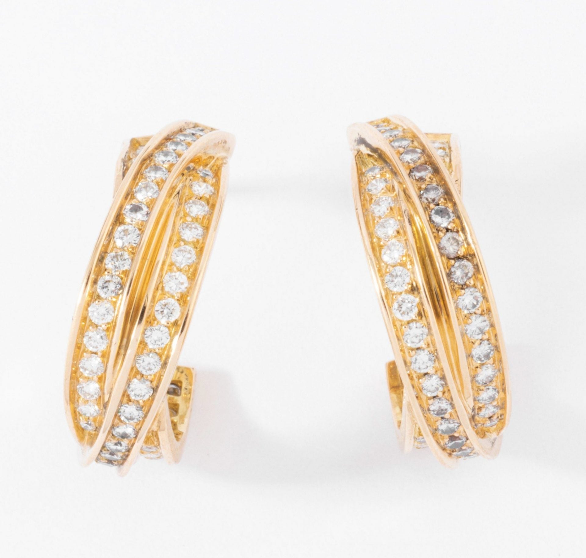 Boucles d'oreilles  Cartier vintage modèle Trinity