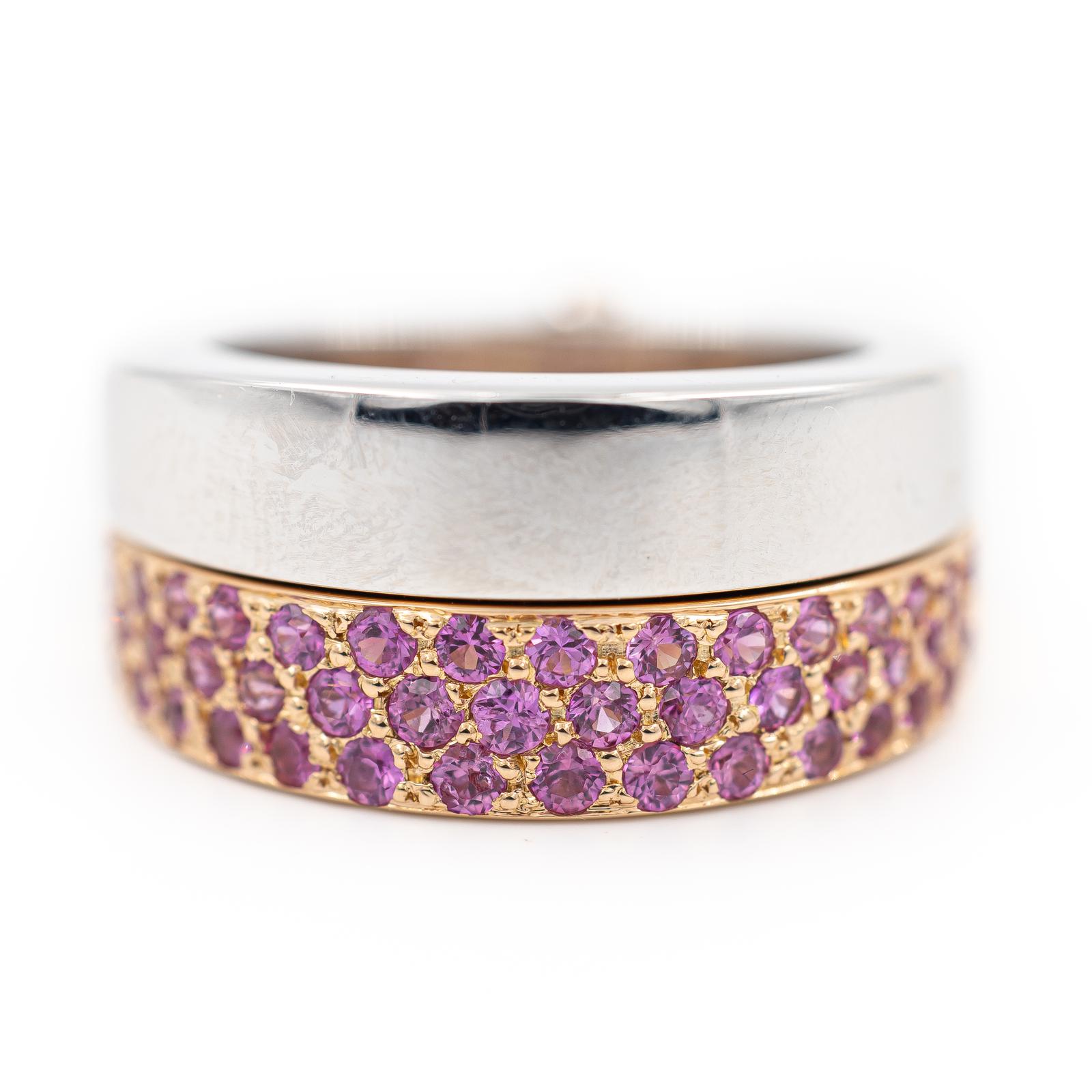 O.J. Perrin Bague  Or rose, Or blanc Saphir