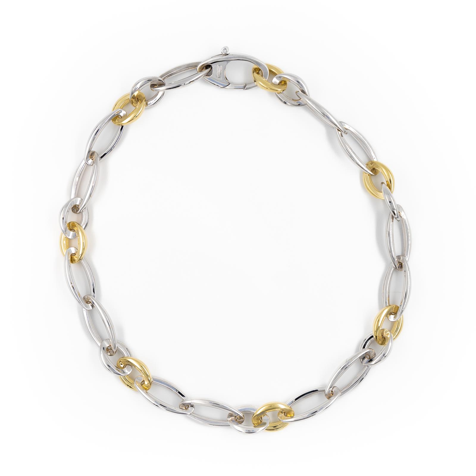 Chimento Necklace Fancy Mesh Yellow Gold, White Gold