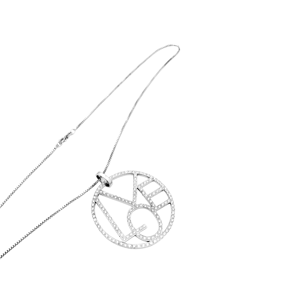 Collier Cada, "Love" or blanc et diamants. - Maison Eloe