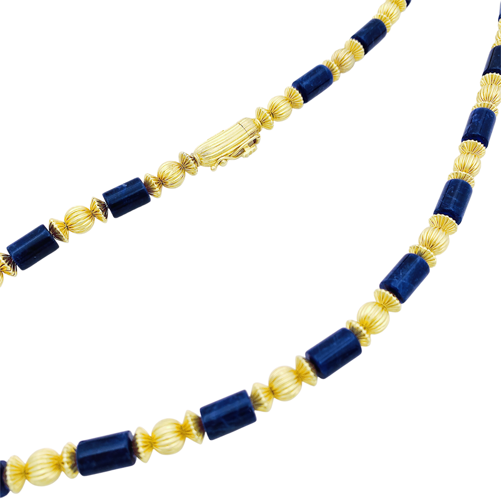 Collier Lalaounis, or jaune, sodalites.