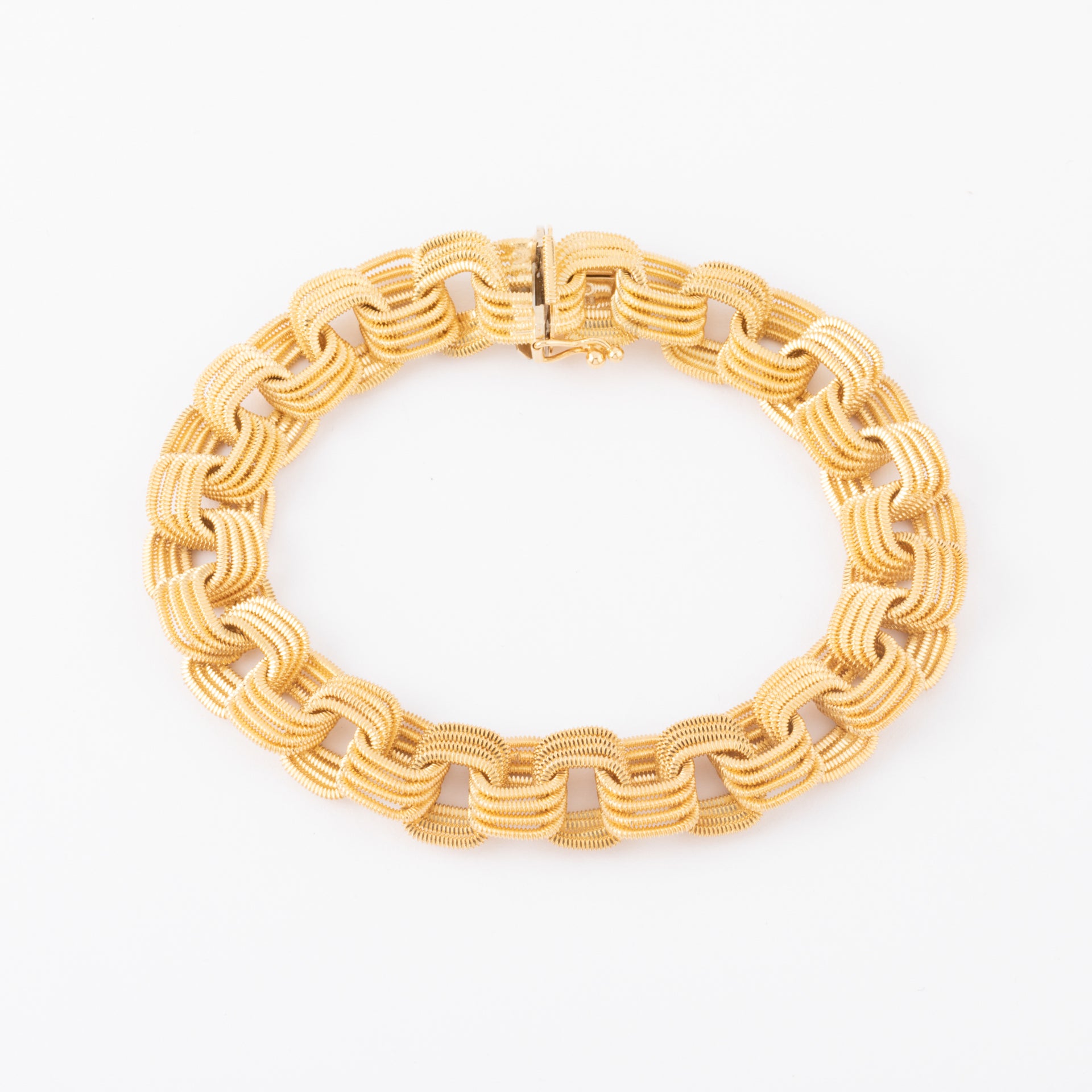 Bracelet vintage maille « Mille Anneaux » en or Amati