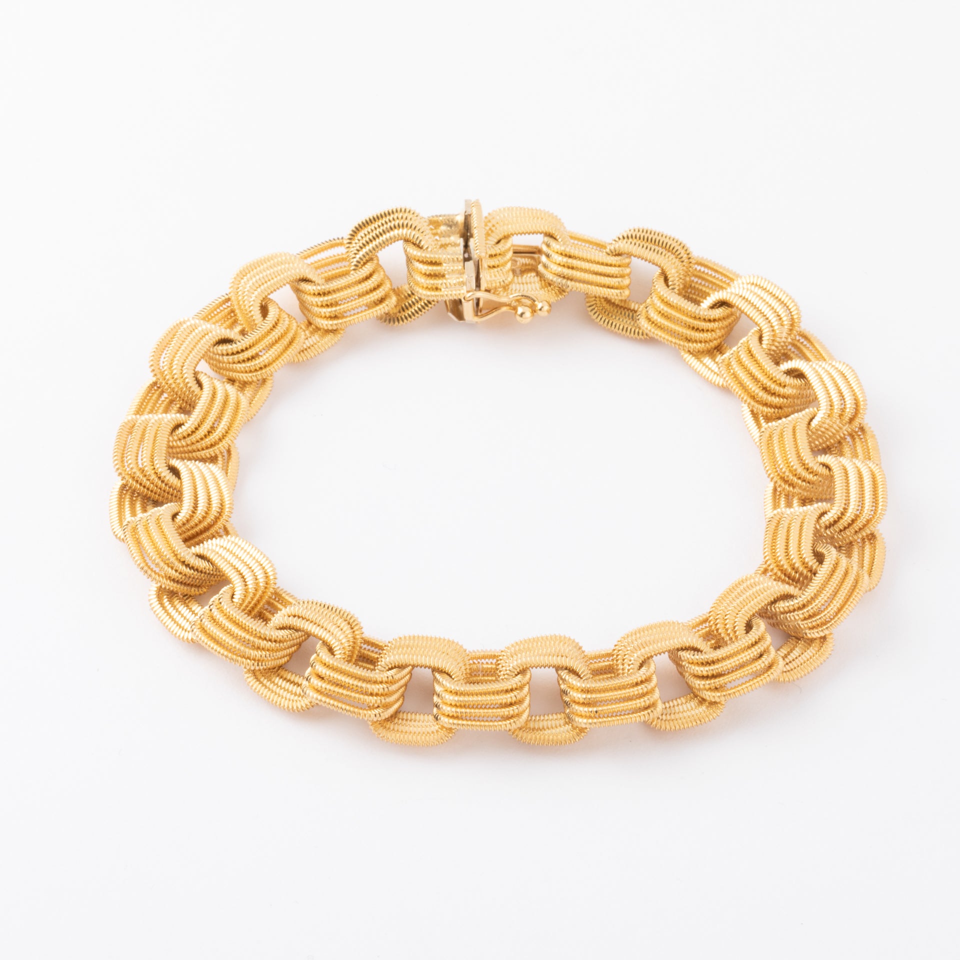 Bracelet vintage maille « Mille Anneaux » en or Amati