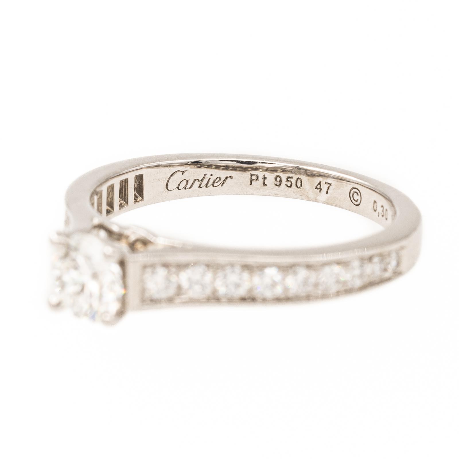Cartier Solitaire Ring 1895 Platinum Diamond