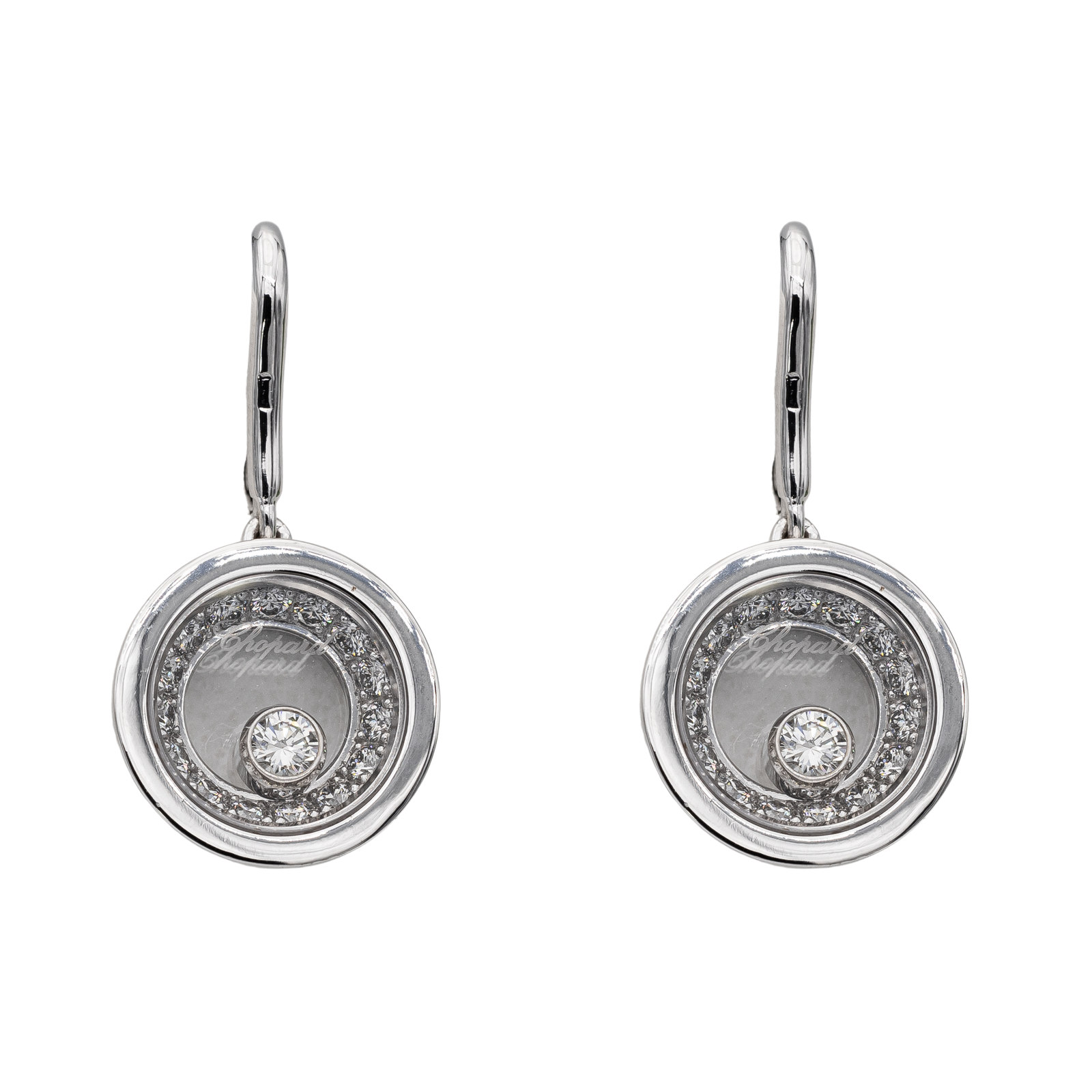 Chopard Boucles d'oreilles Happy Diamonds Or blanc Diamant