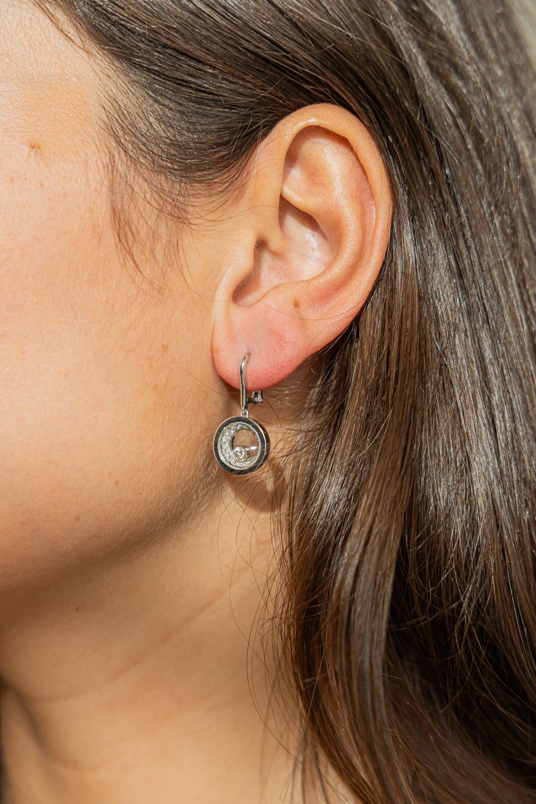 Chopard Boucles d'oreilles Happy Diamonds Or blanc Diamant