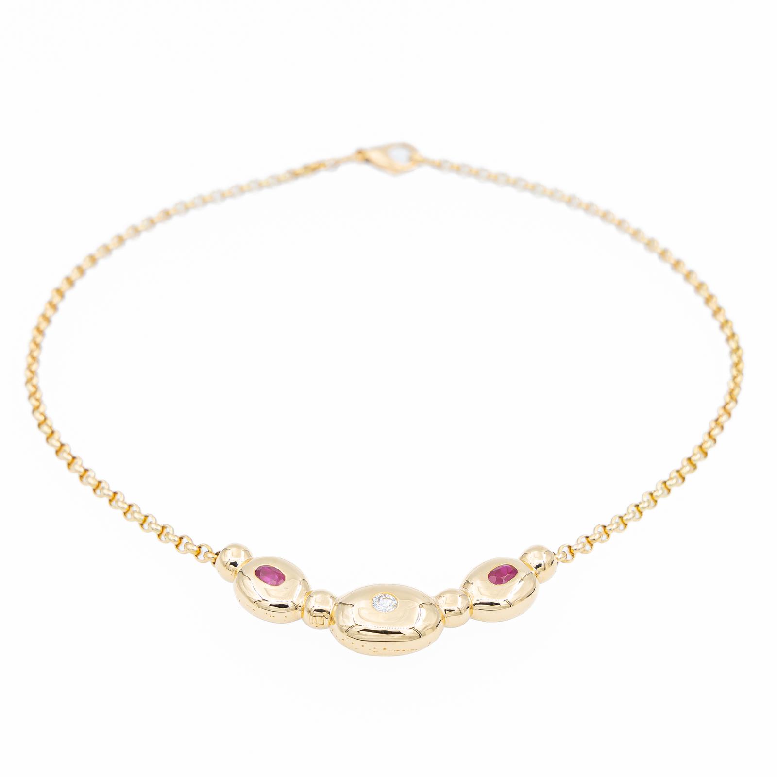 Fred Yellow Gold Diamond Chain Link Necklace