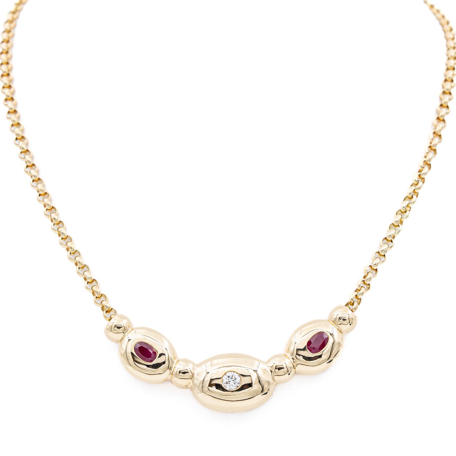 Fred Yellow Gold Diamond Chain Link Necklace
