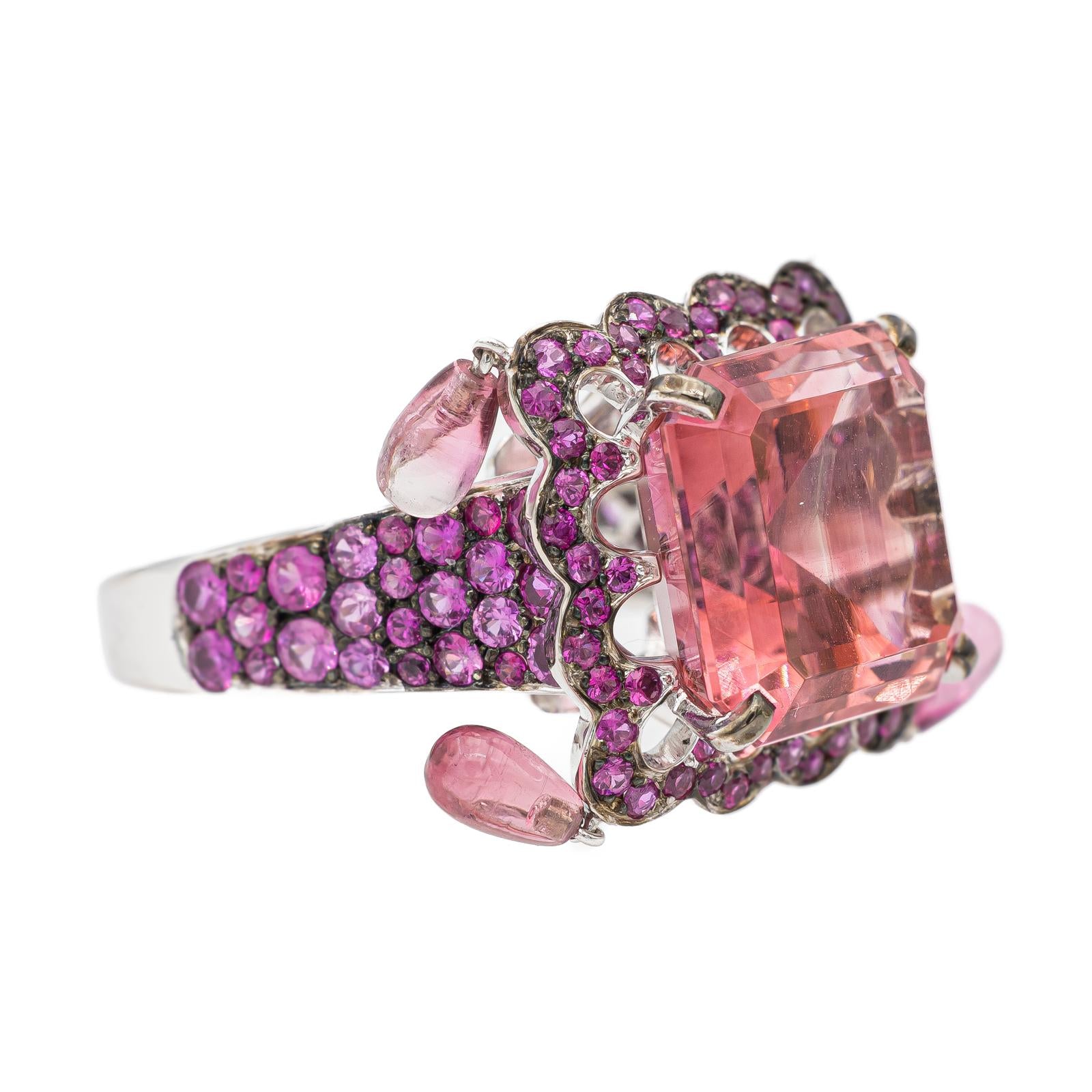 Boucheron Cocktail Ring White Gold Tourmaline