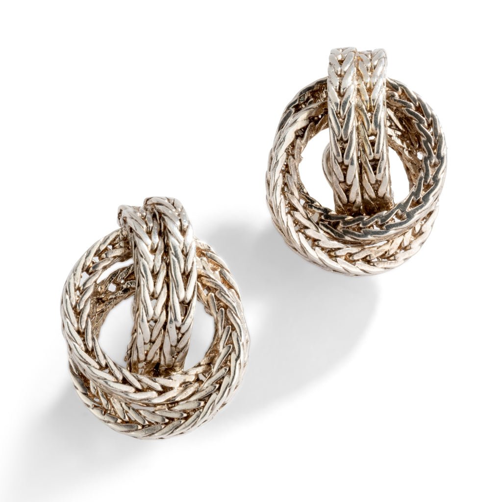 Hermes vintage Paire de boucle d’oreille en argent collection vendome - Maison Eloe