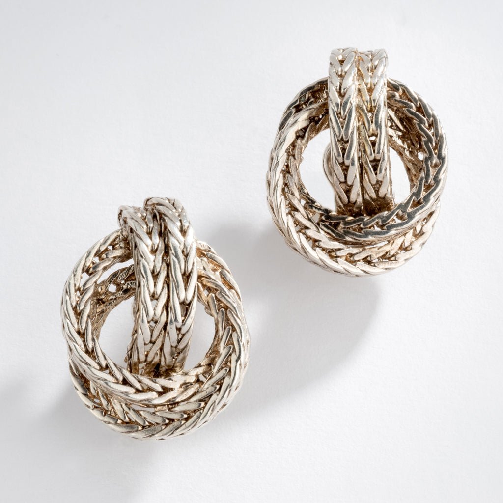 Hermes vintage Paire de boucle d’oreille en argent collection vendome - Maison Eloe