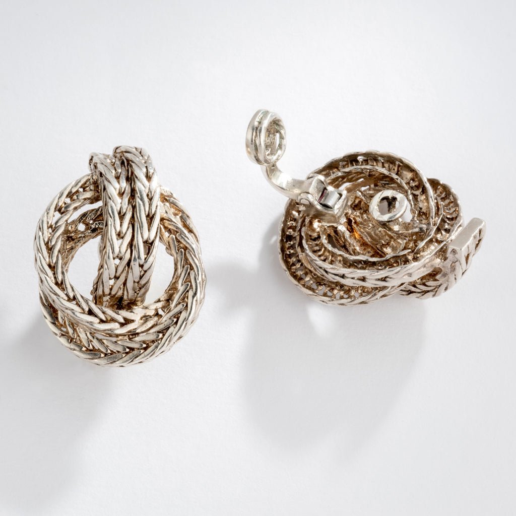 Hermes vintage Paire de boucle d’oreille en argent collection vendome - Maison Eloe