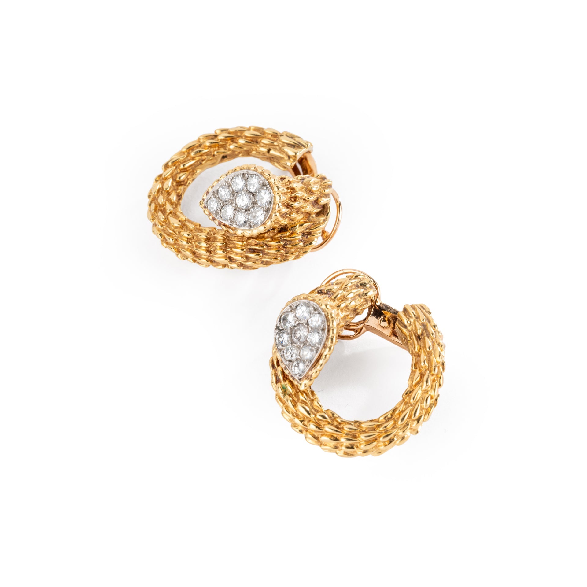Yellow gold and diamond earrings from Maison Boucheron, Serpent Bohème model