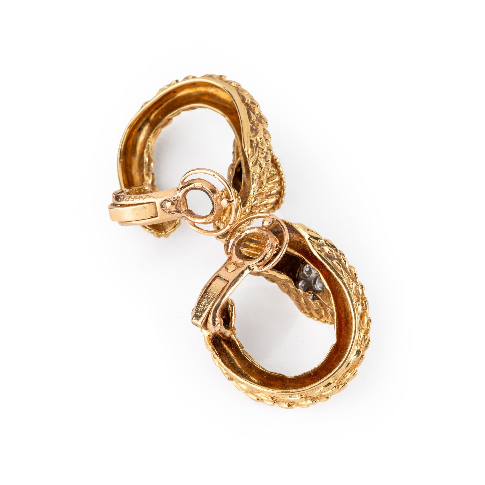 Yellow gold and diamond earrings from Maison Boucheron, Serpent Bohème model