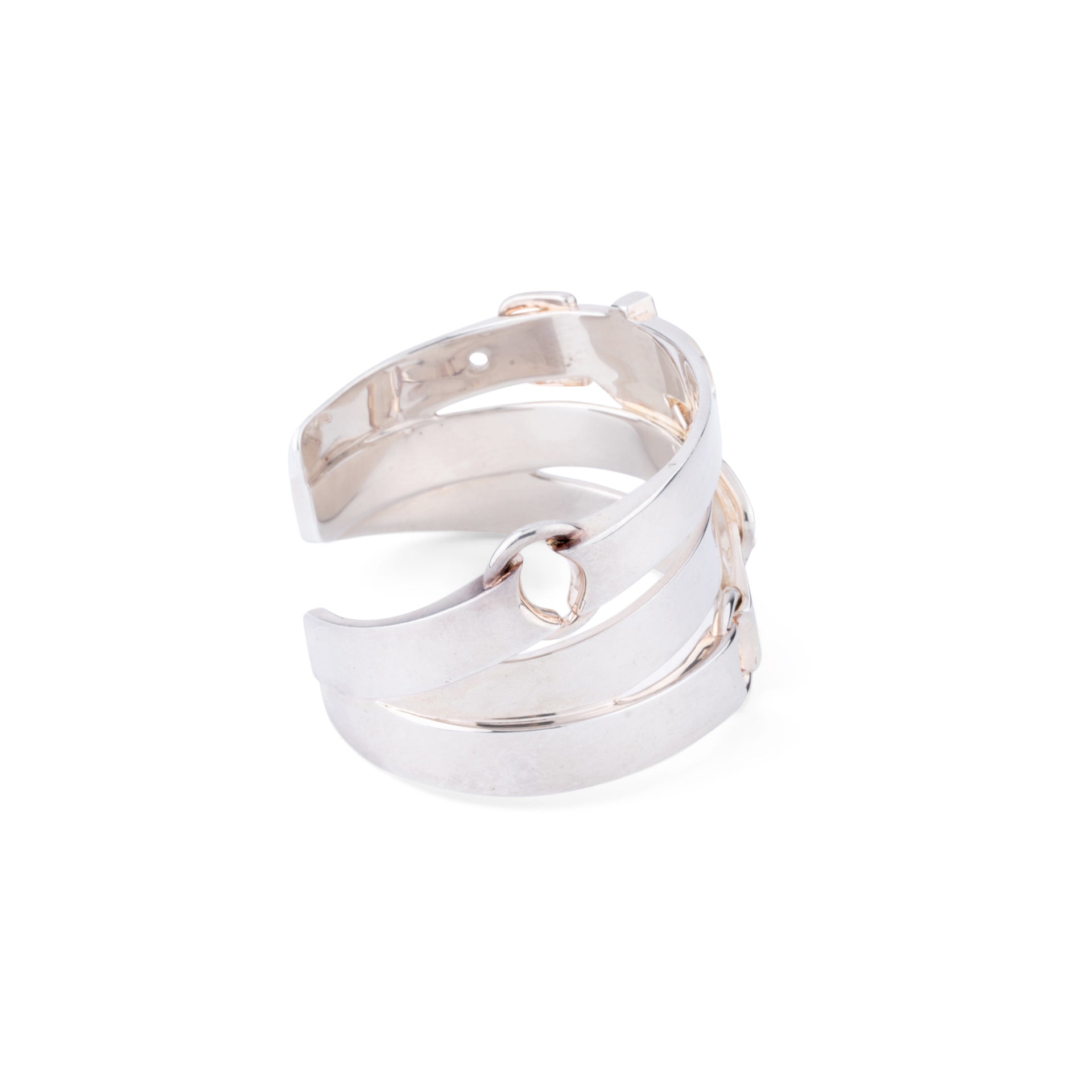 Silver bracelet from the house of Hermès, Ceinture model