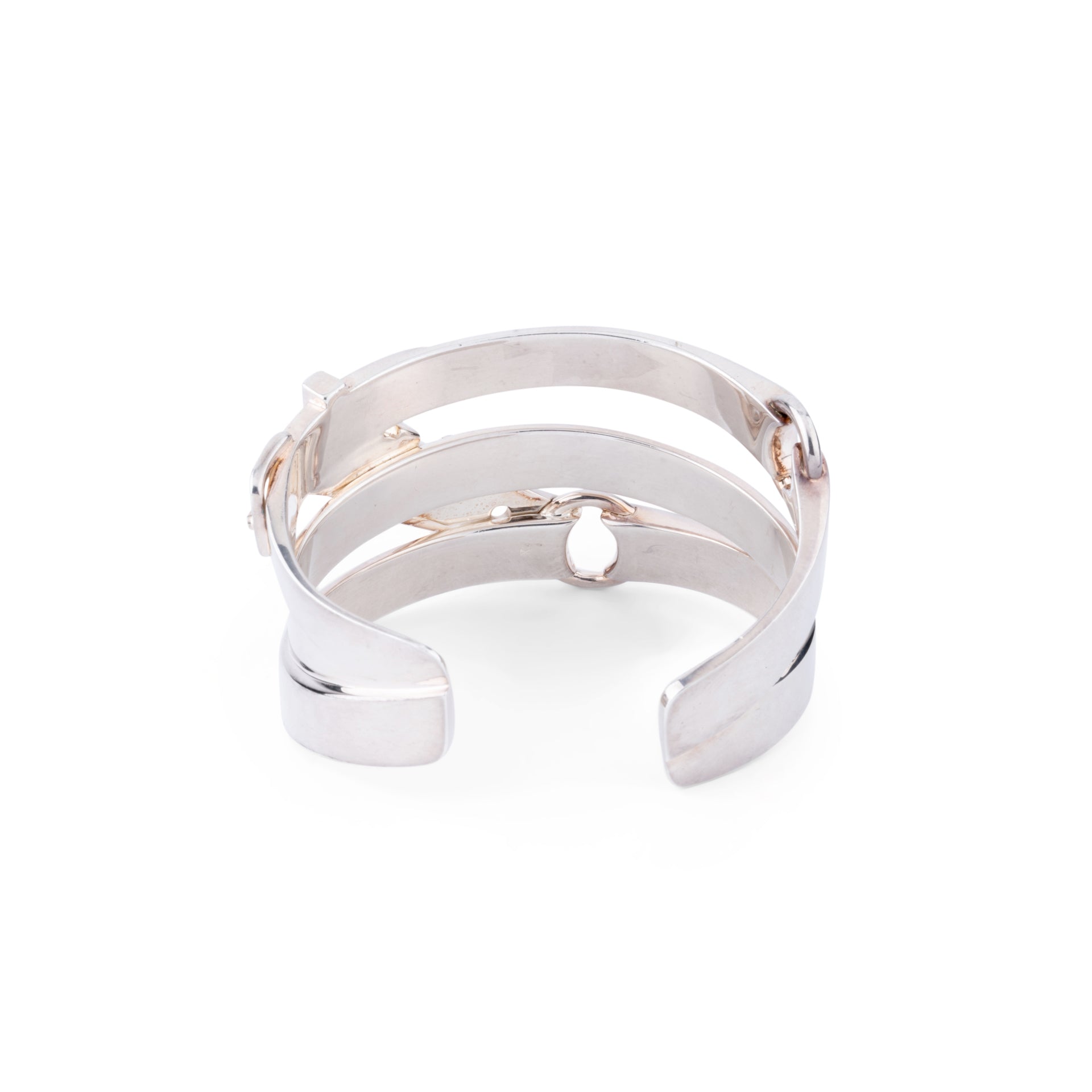Silver bracelet from the house of Hermès, Ceinture model