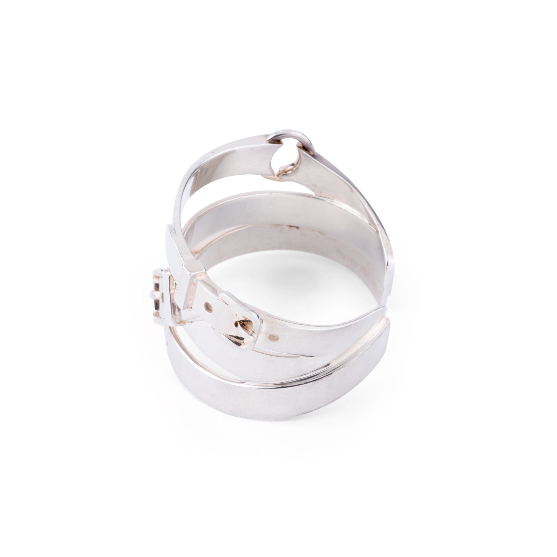 Silver bracelet from the house of Hermès, Ceinture model