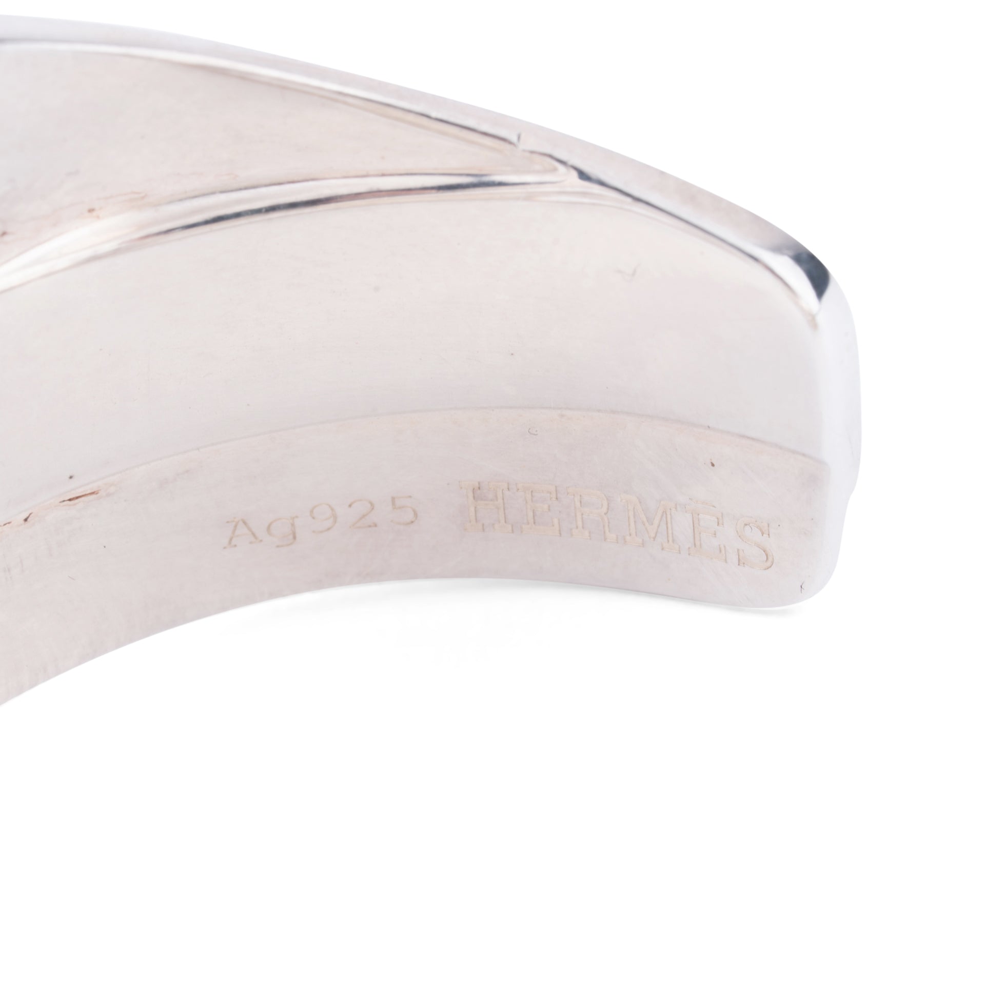 Silver bracelet from the house of Hermès, Ceinture model