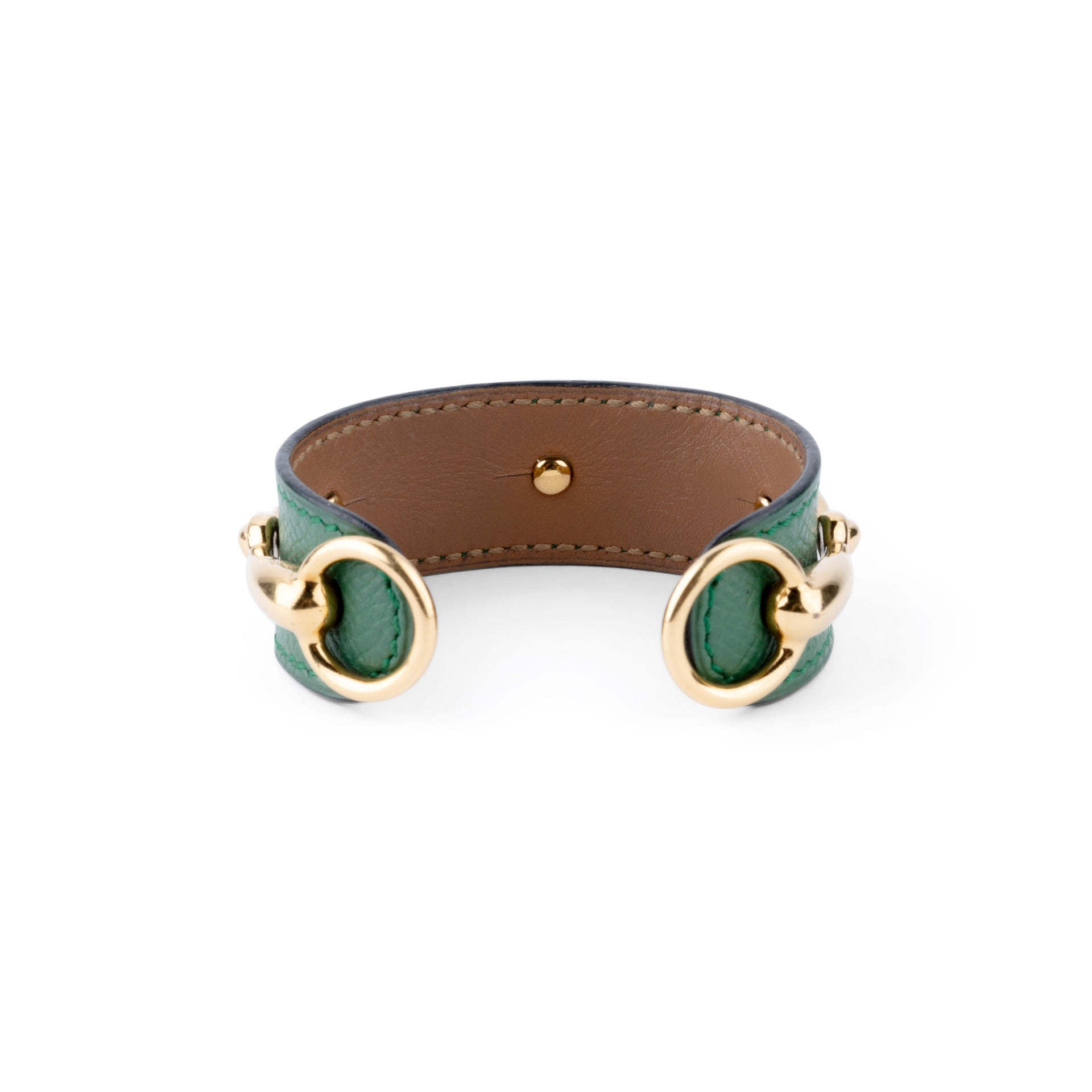 Bracelet from the house of Hermès in leather and gold metal