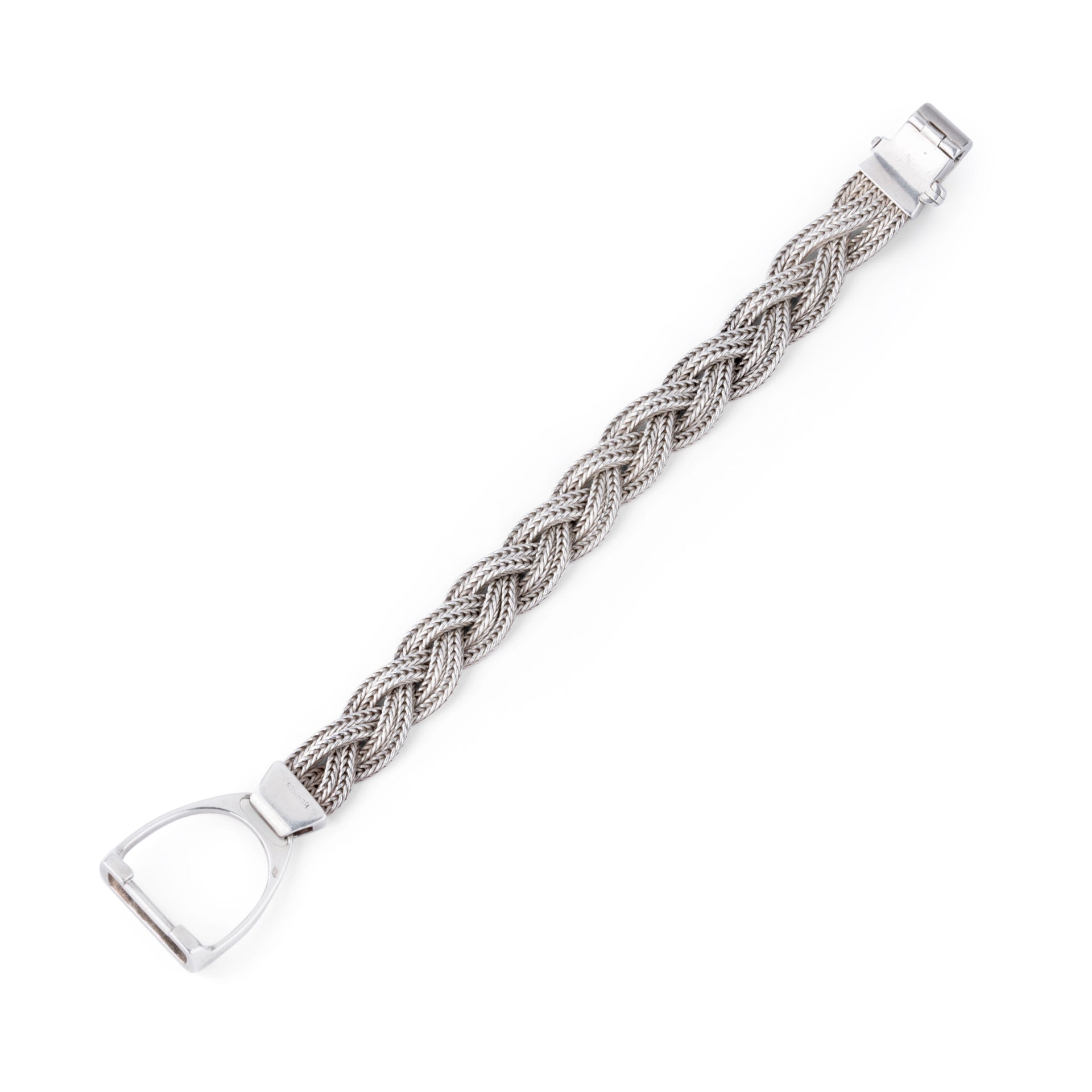 Hermès silver bracelet with stirrup clasp
