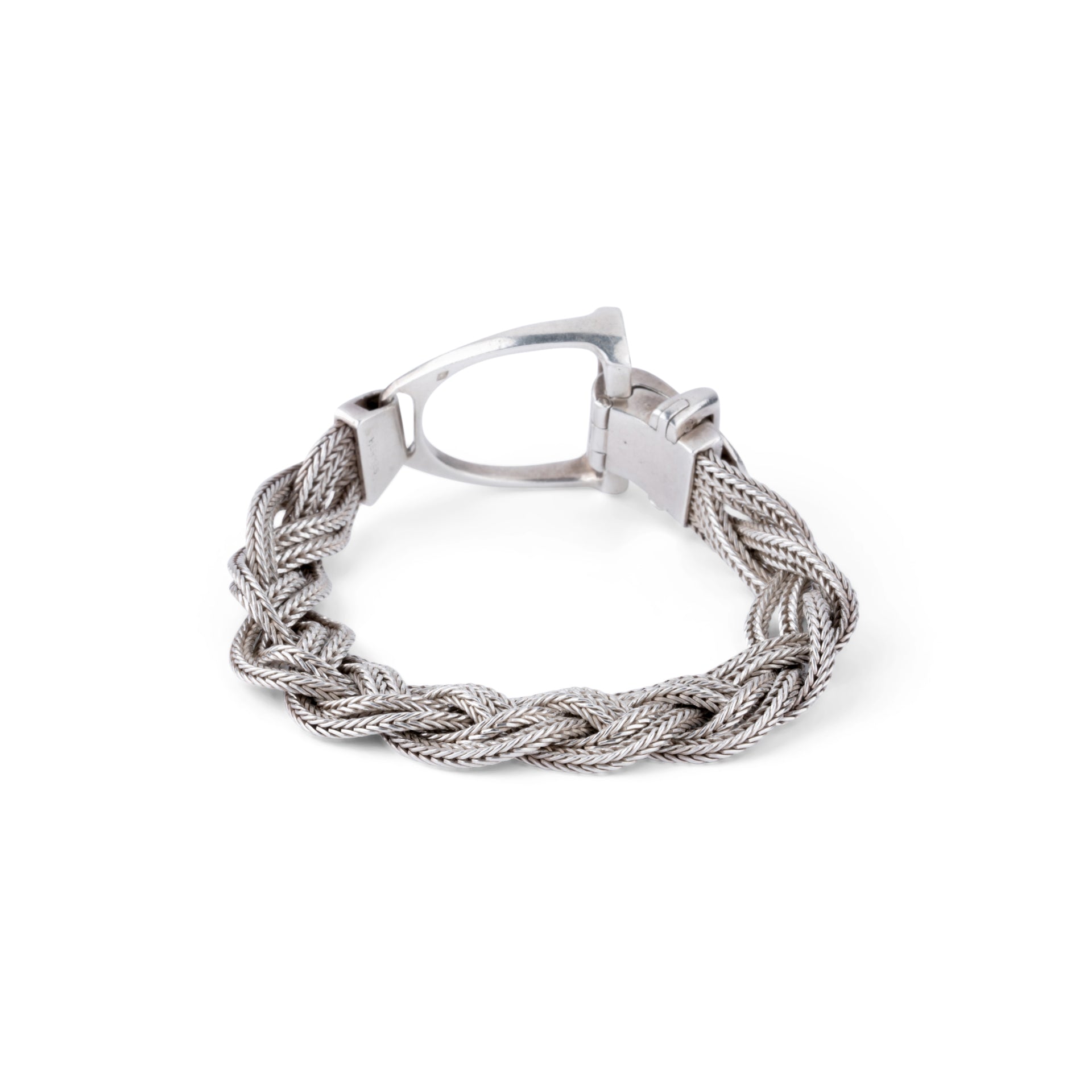 Hermès silver bracelet with stirrup clasp