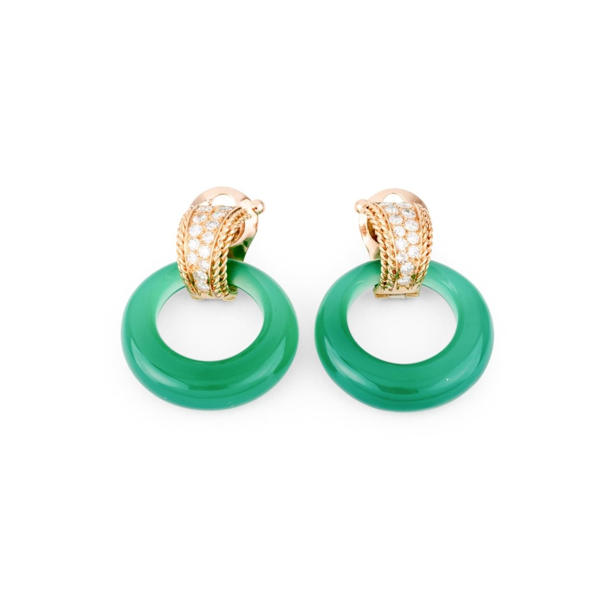 Boucles d'oreilles de la maison Van Cleef & Arpel en or jaune et diamants - Maison Eloe