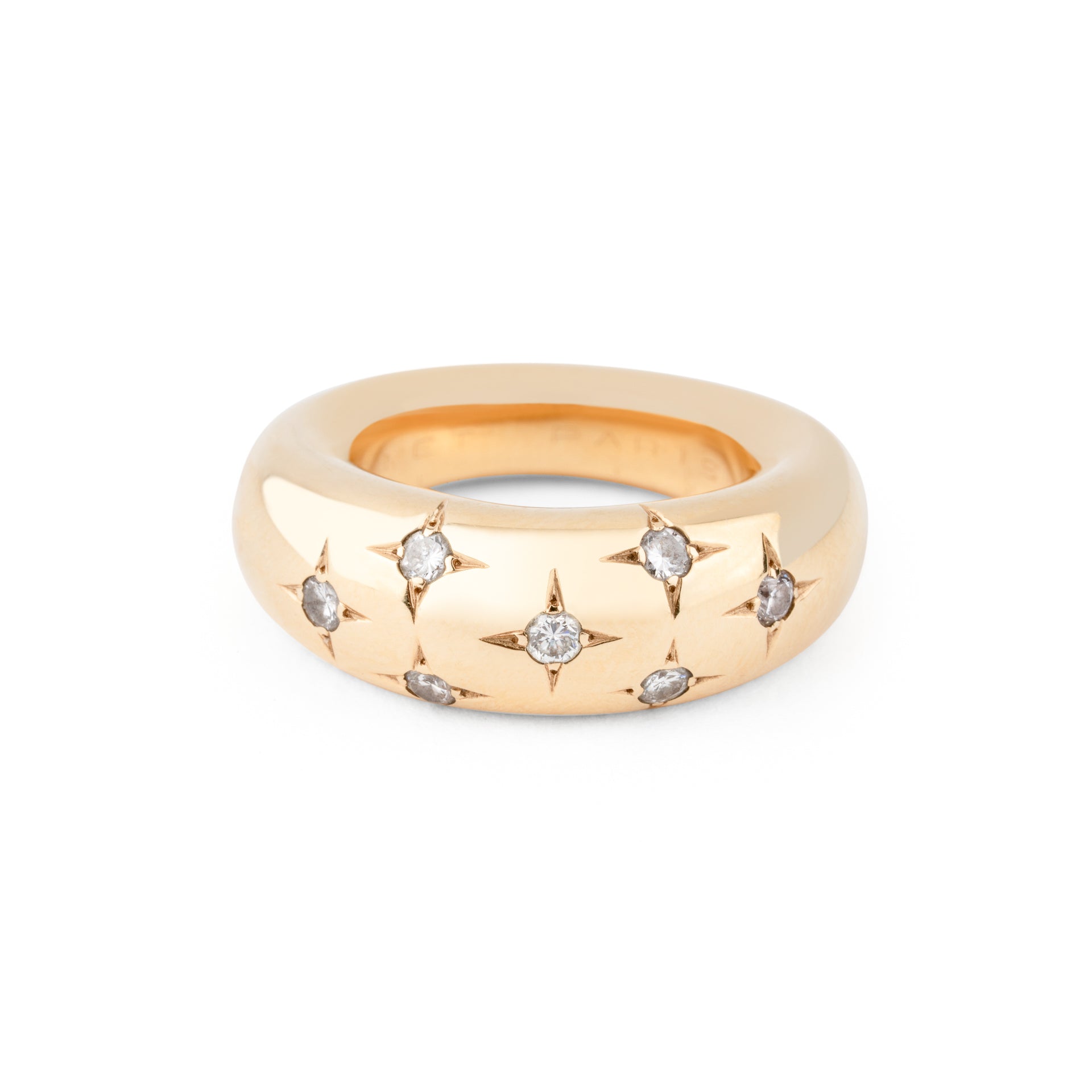 Bague jonc de la Maison Chaumet ornée de diamants