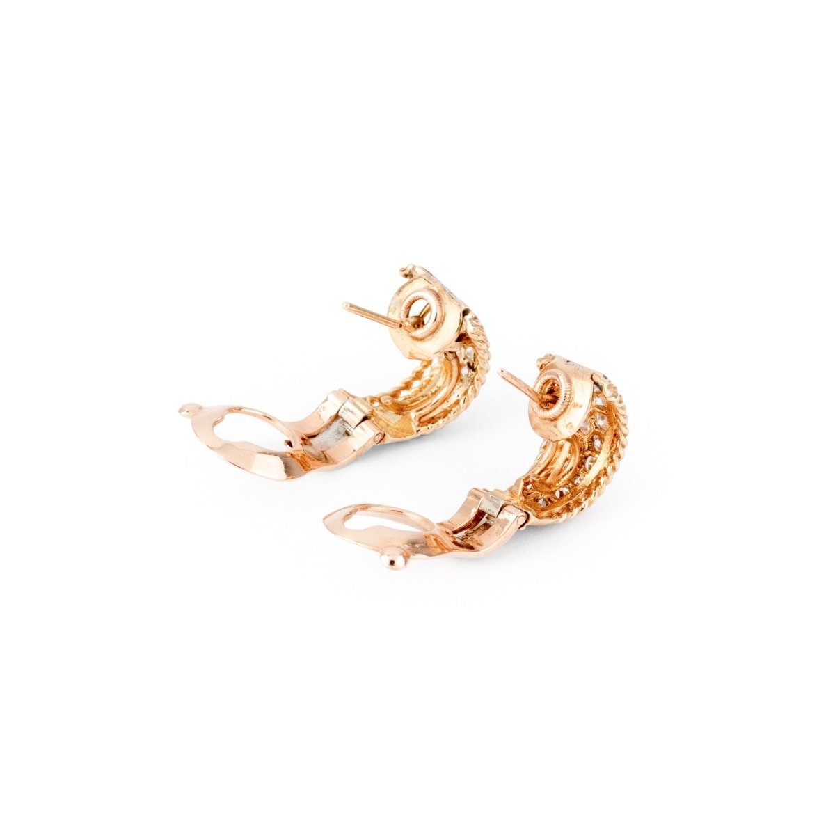 Boucles d'oreilles de la maison Van Cleef & Arpel en or jaune et diamants - Maison Eloe