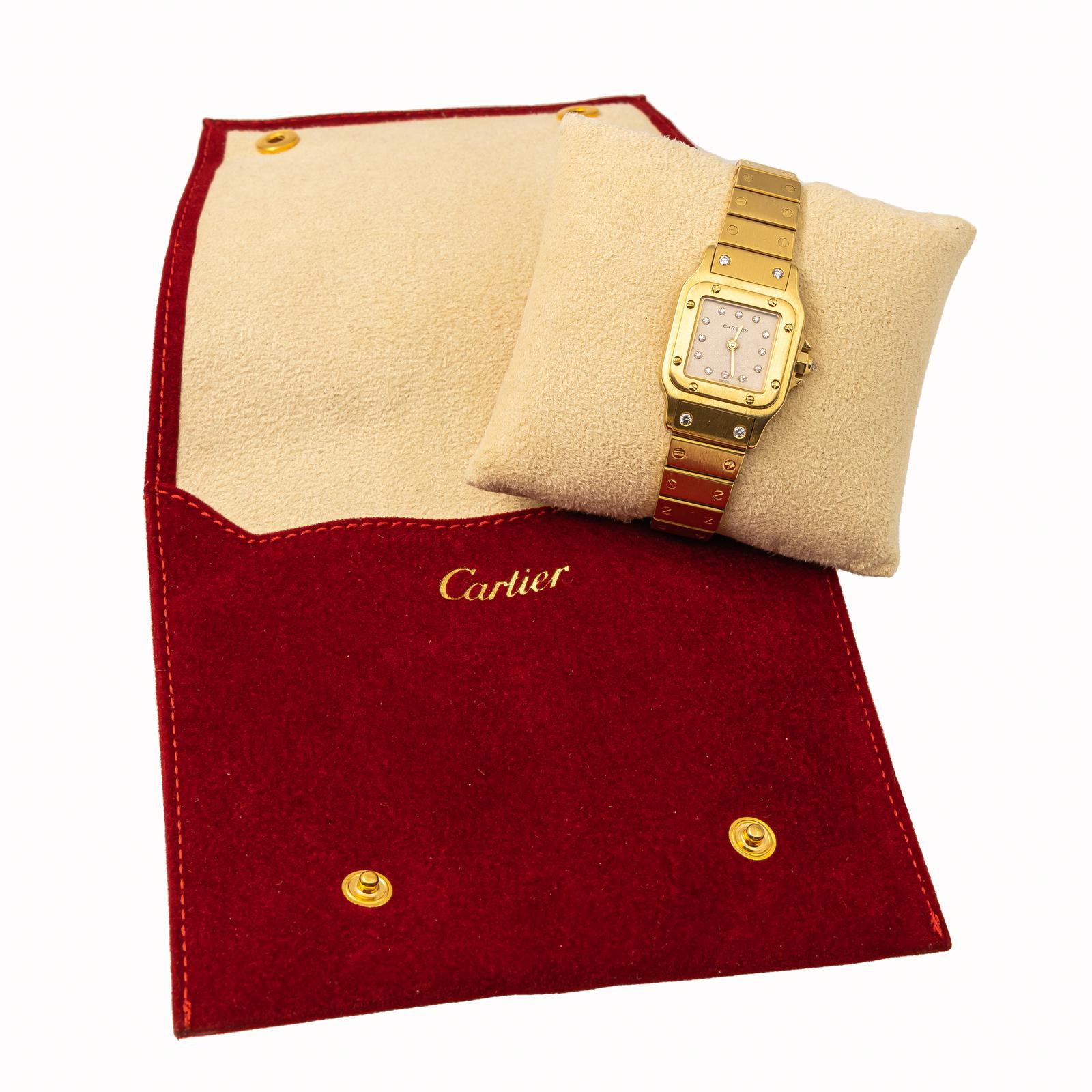 Cartier Santos Automatic Watch Yellow Gold Diamond
