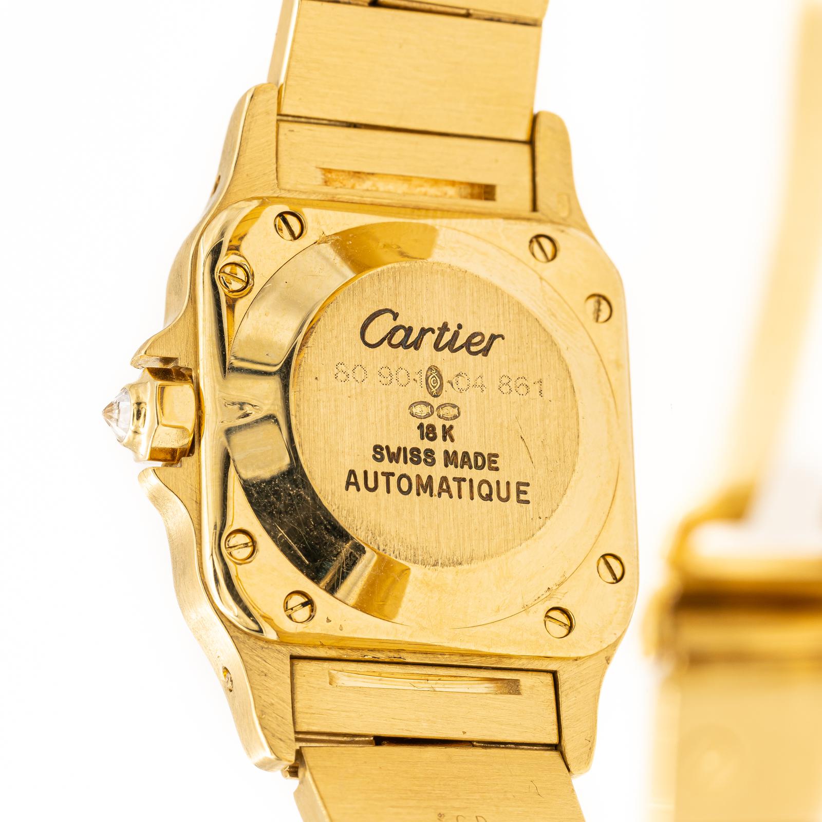 Cartier Santos Automatic Watch Yellow Gold Diamond
