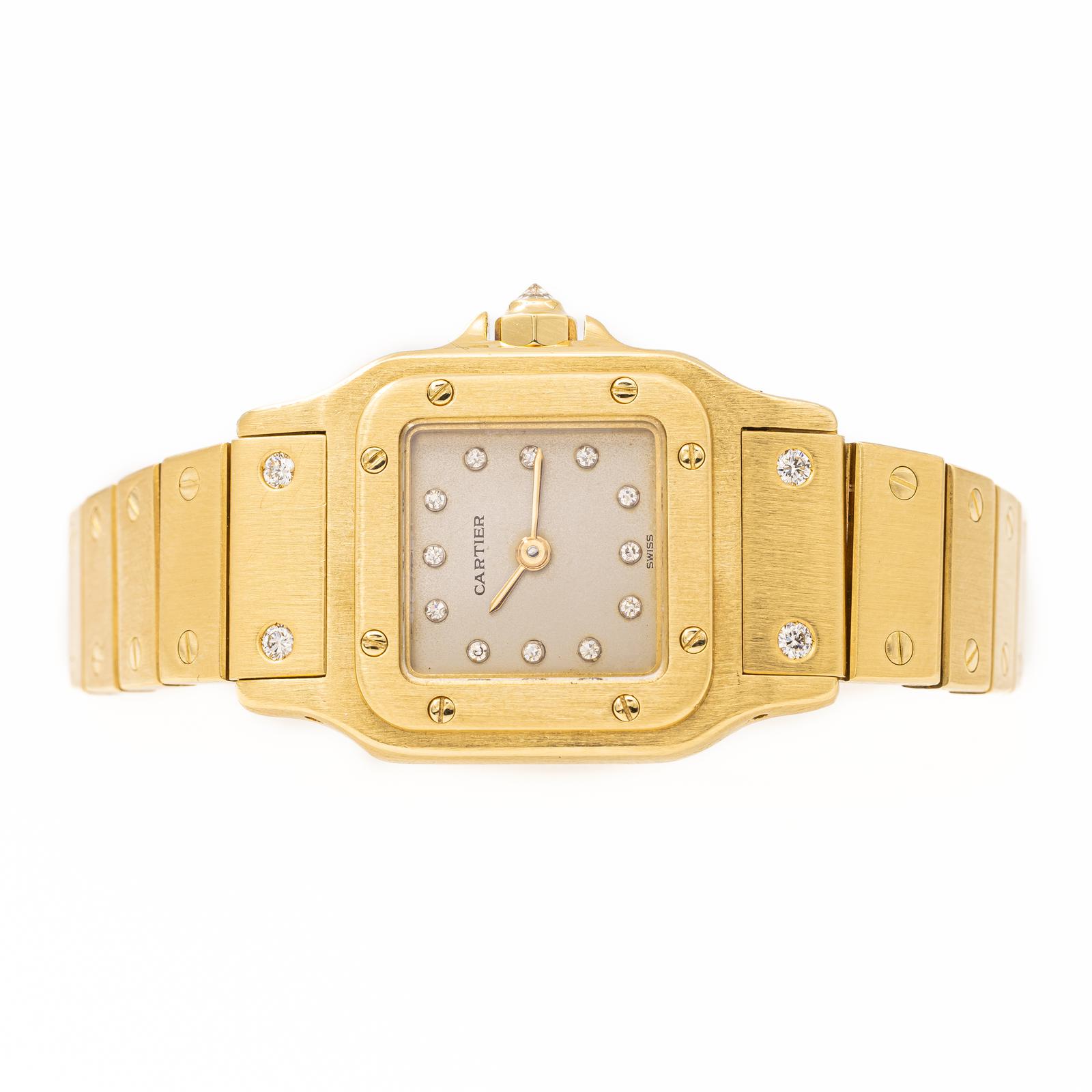 Cartier Santos Automatic Watch Yellow Gold Diamond