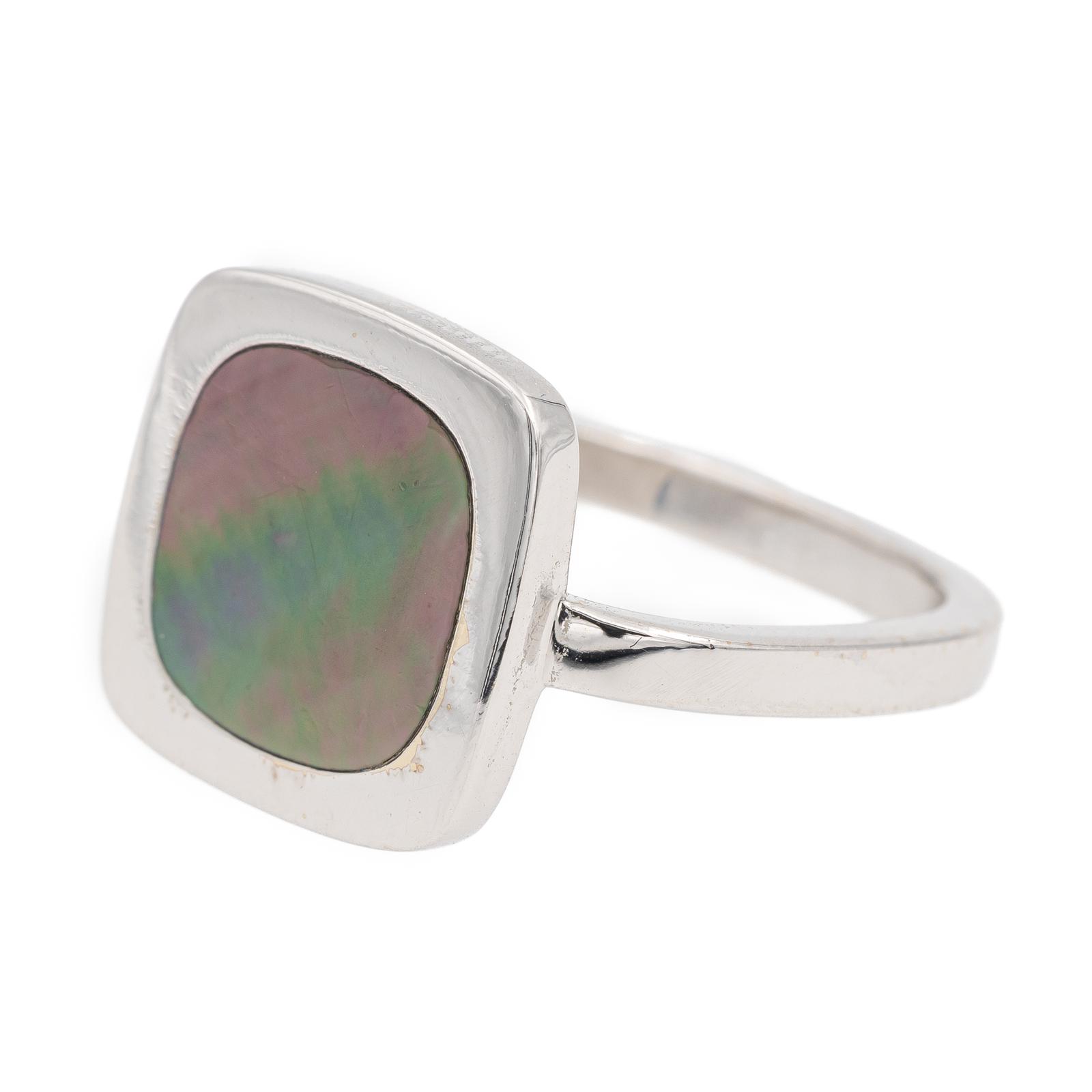 Dinh Van Impression Ring White Gold Mother of Pearl