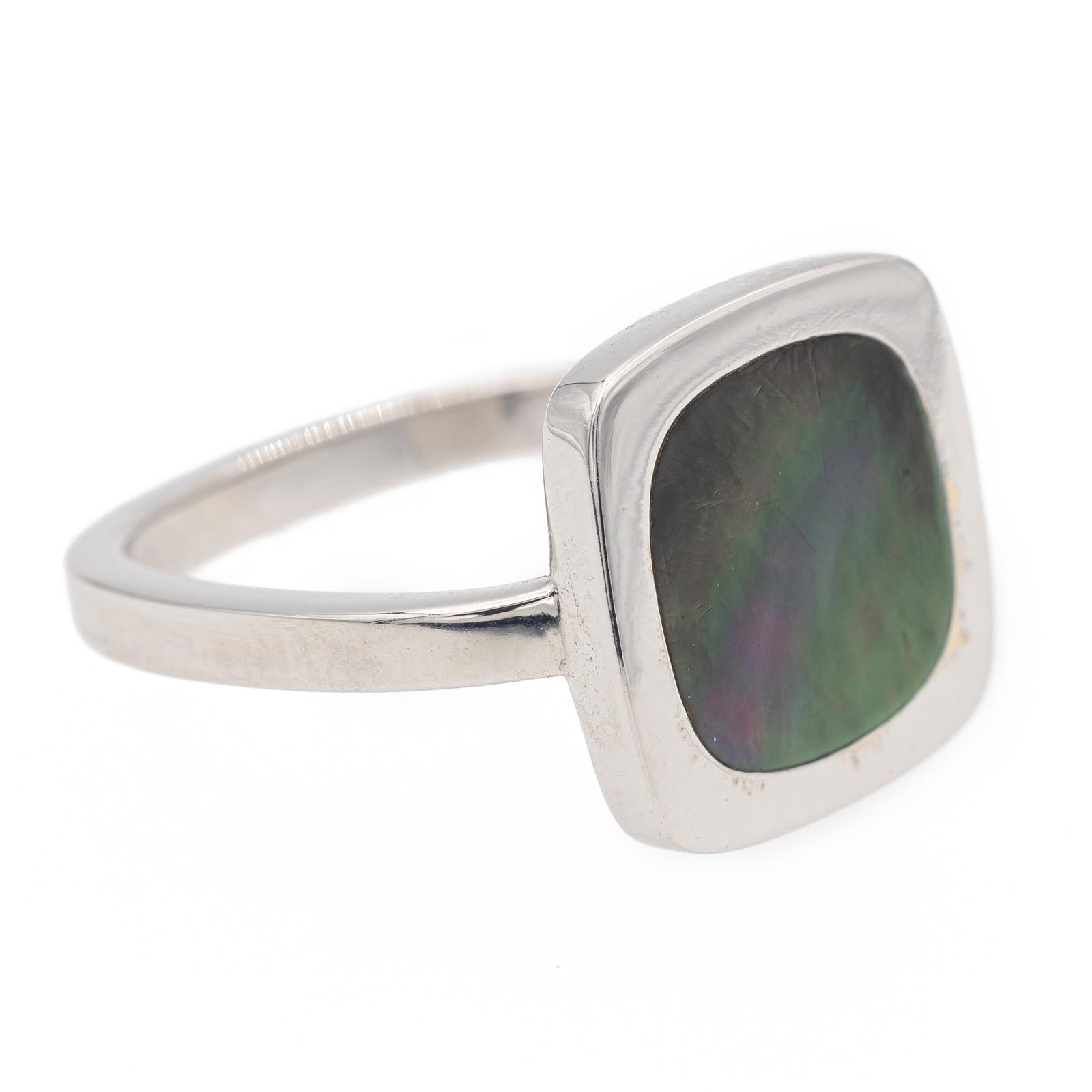 Dinh Van Impression Ring White Gold Mother of Pearl