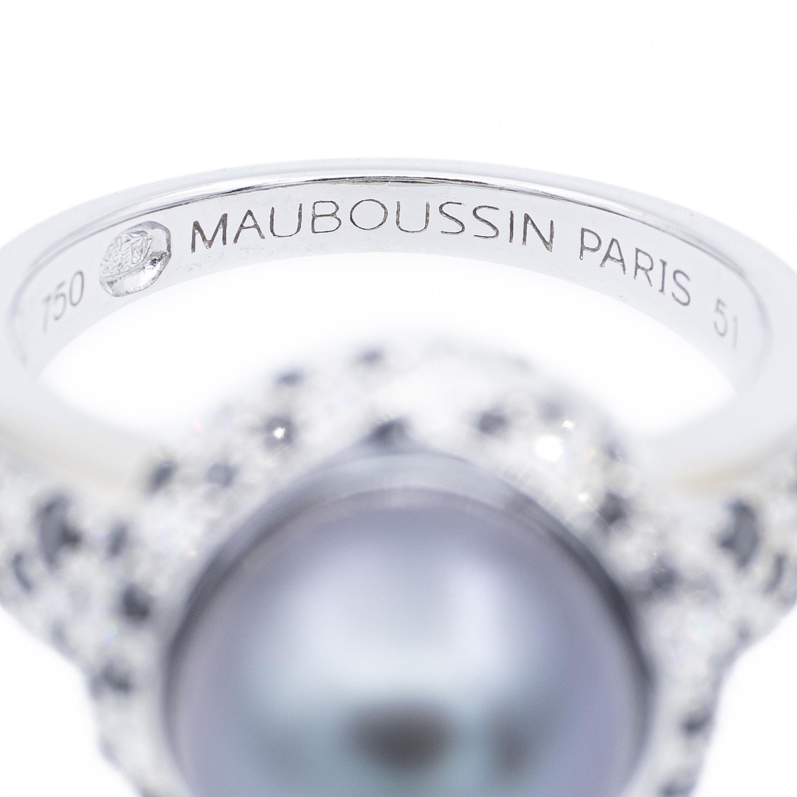 Mauboussin Caviar Mon Amour Cocktail Ring White Gold Pearl
