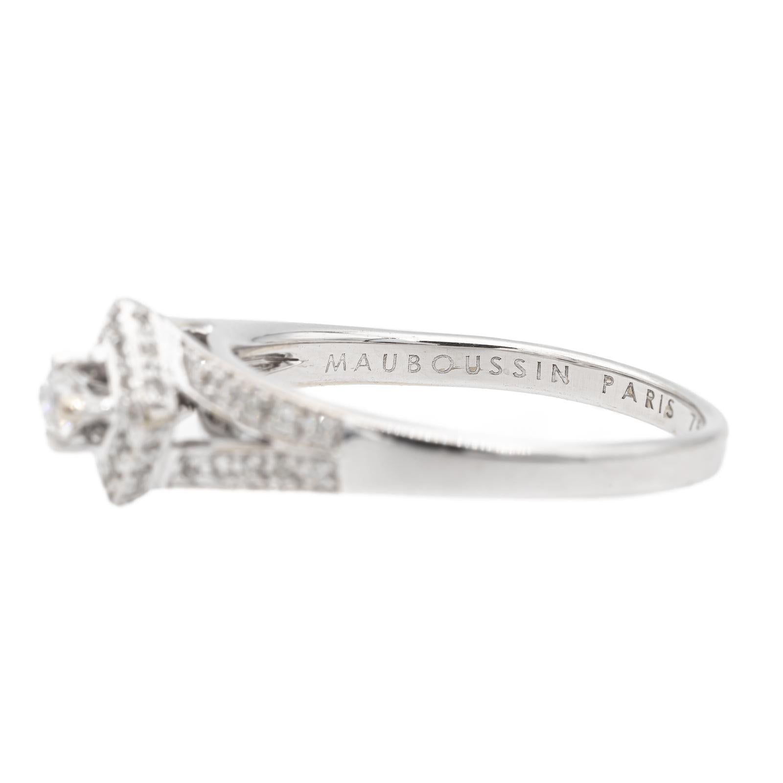 Mauboussin Love My Love Solitaire Ring No. 1 White Gold Diamond