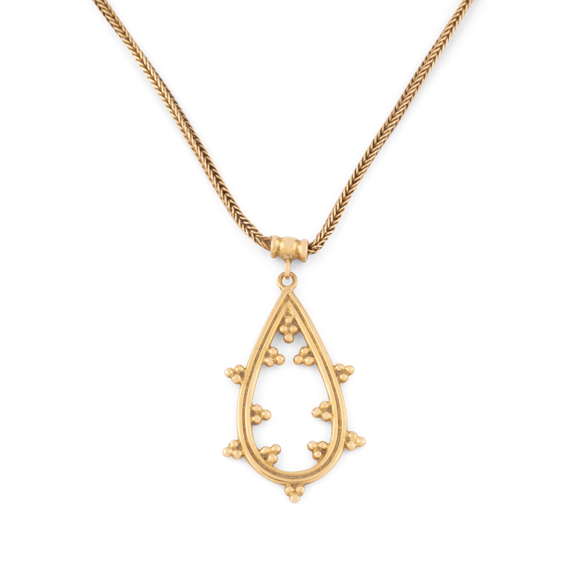 Yellow gold chain and matching chiseled pendant by Greek designer Zolotas