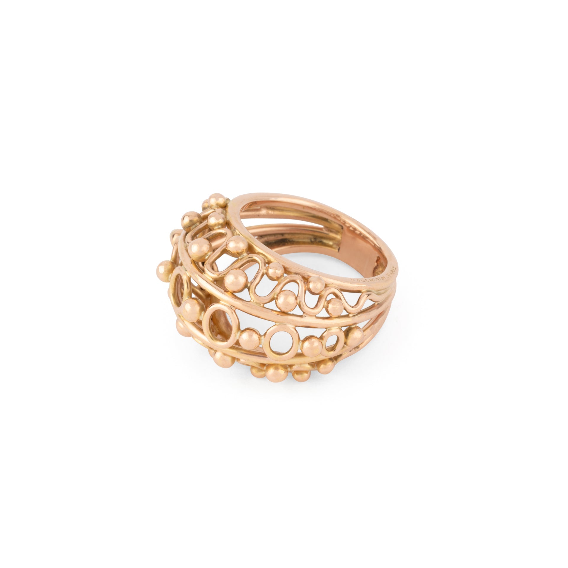 Boucheron, Bague boule vintage en or rose 18K