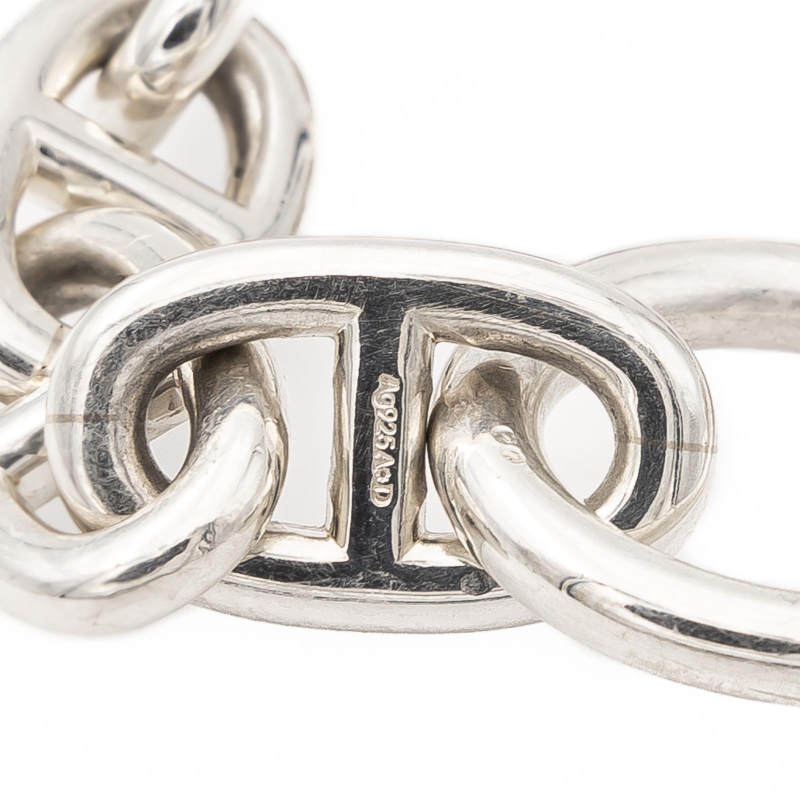 Hermès Silver Anchor Chain Bracelet