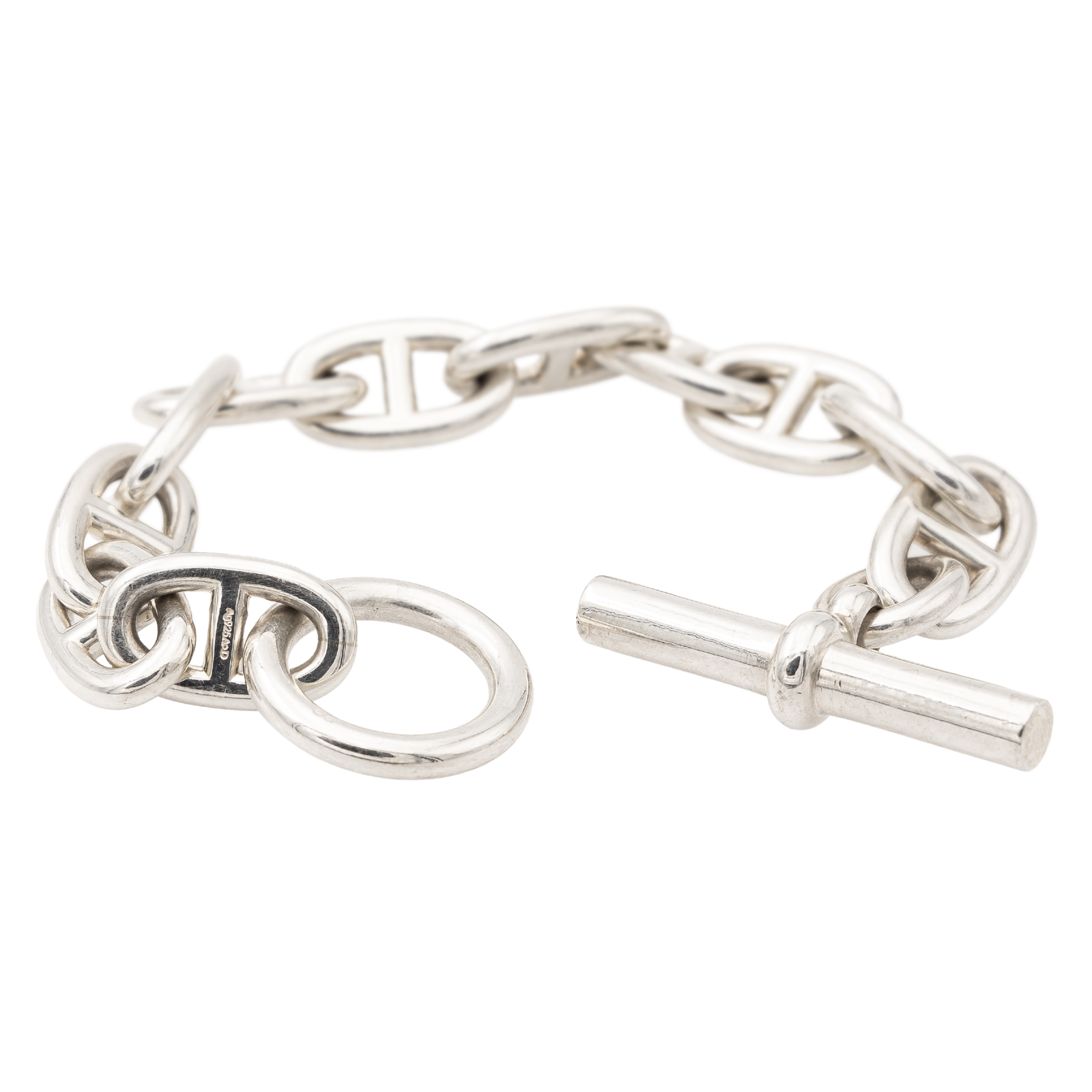 Hermès Silver Anchor Chain Bracelet