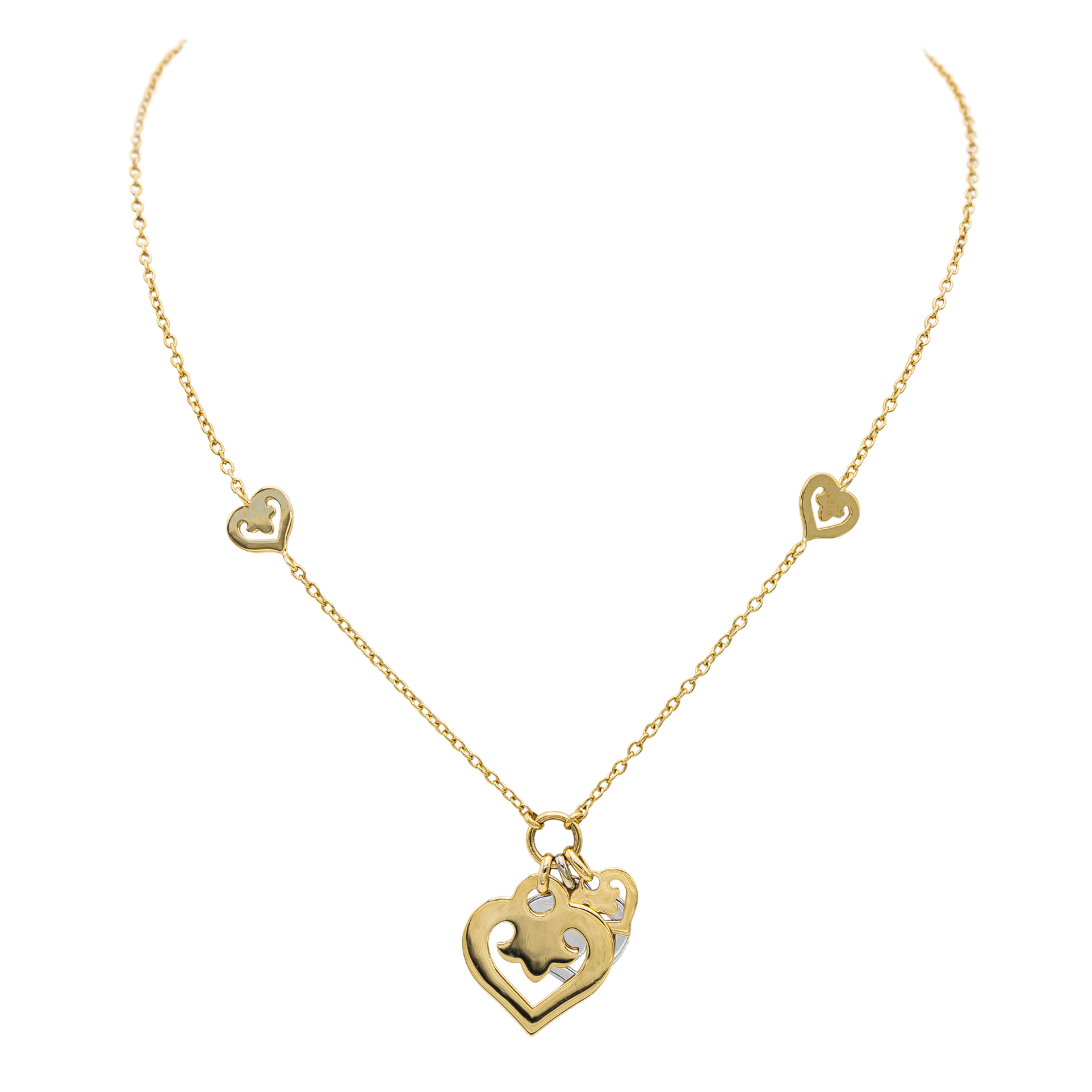 O.J. Perrin Collier Coeur  Or jaune, Or blanc