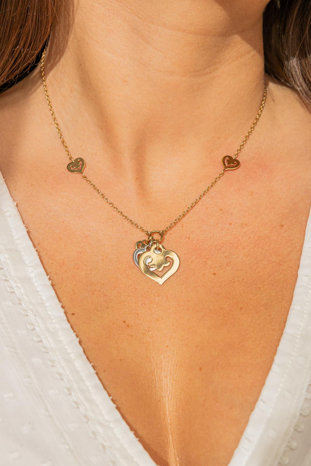 O.J. Perrin Collier Coeur  Or jaune, Or blanc
